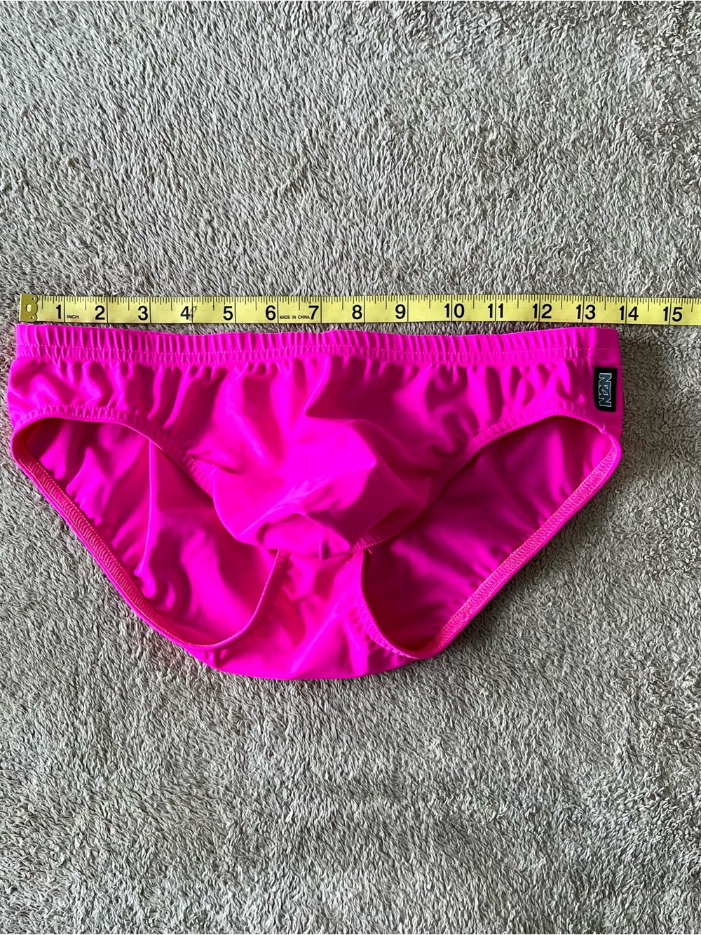 Men’s N2N Hot Pink Swim Brief with Pouch, Medium, New - Picture 5 of 6